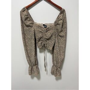 Rue21 Leopard Printed Ruched Crop Top